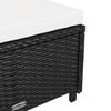 vidaXL Sun Lounger with Cream White Cushion Poly Rattan Black