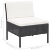 vidaXL 5 Piece Garden Sofa Set with Cushions Poly Rattan Black