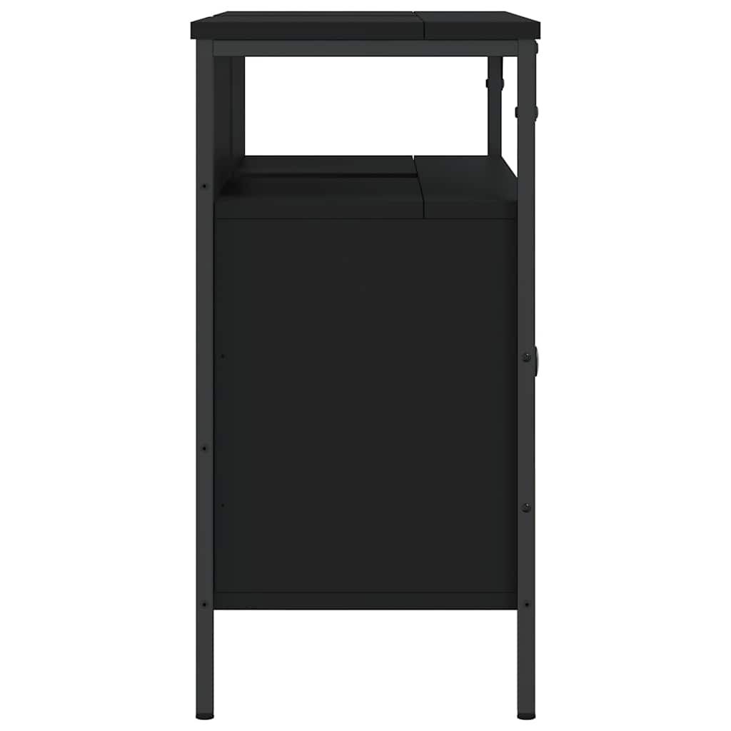 vidaXL Bathroom Sink Cabinet Black 80x30x60 cm Engineered Wood