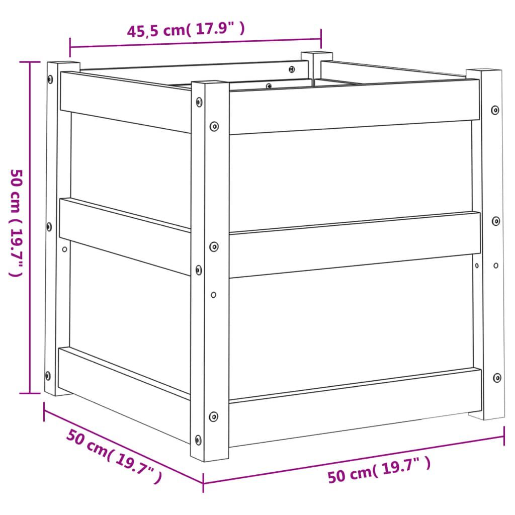 vidaXL Garden Planter 50x50x50 cm Solid Wood Pine