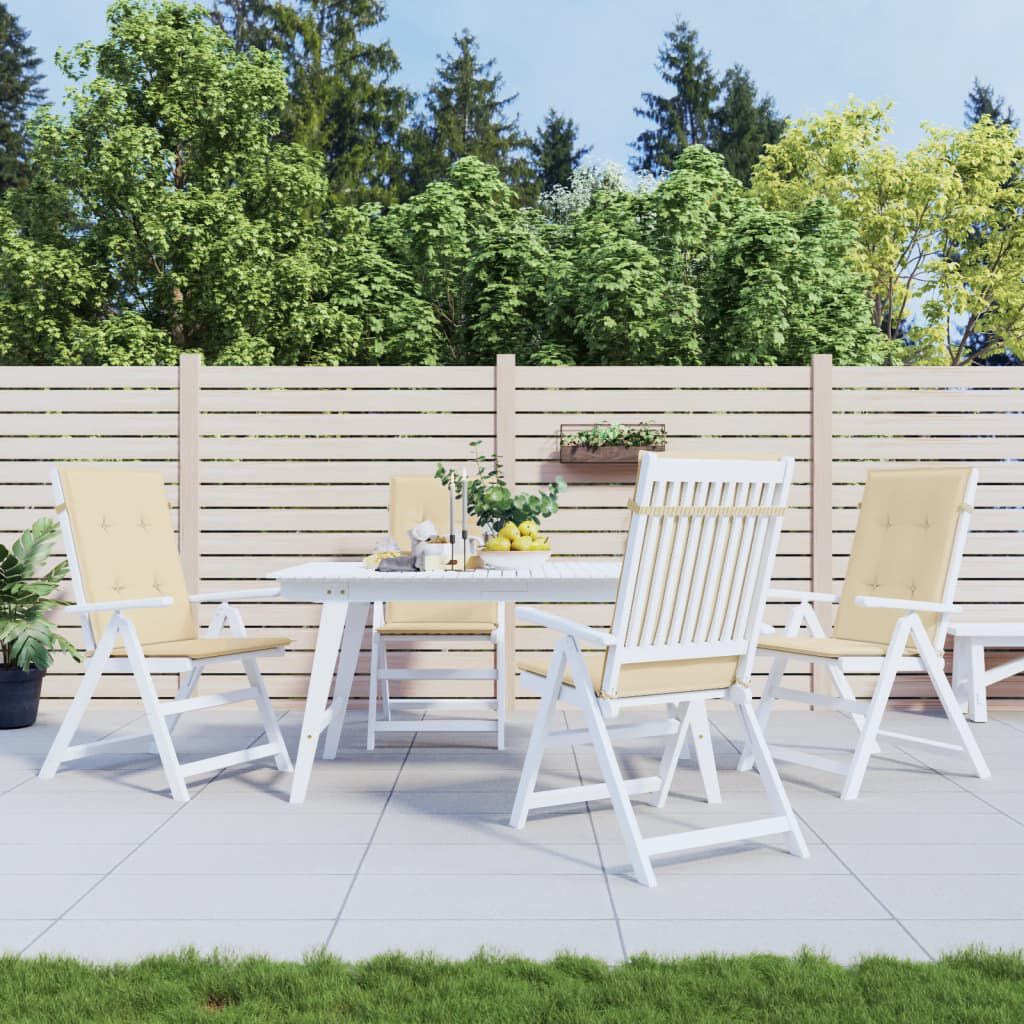 vidaXL Garden Highback Chair Cushions 4 pcs Beige 120x50x3 cm Fabric