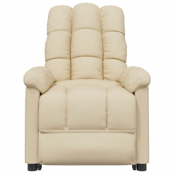 vidaXL Recliner Chair Cream Fabric