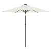 vidaXL Garden Parasol with Steel Pole White 225x225x212 cm