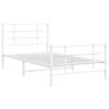 vidaXL Metal Bed Frame without Mattress with Footboard White 100x200cm