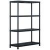 vidaXL Storage Shelf Racks 2 pcs Black 220 kg 90x40x138 cm Plastic