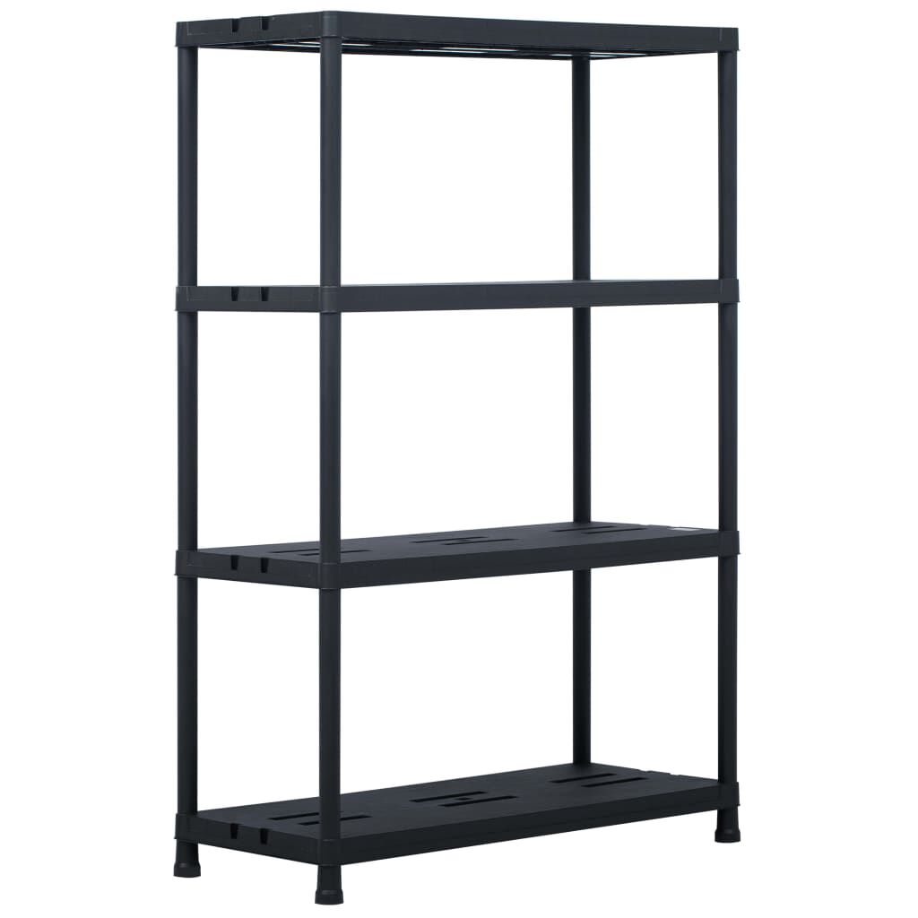 vidaXL Storage Shelf Racks 2 pcs Black 220 kg 90x40x138 cm Plastic