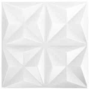 vidaXL 3D Wall Panels 12 pcs 50x50 cm Origami White 3 m²