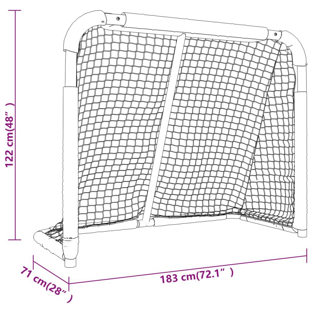 vidaXL Hockey Goal Red and White 183x71x122 cm Polyester