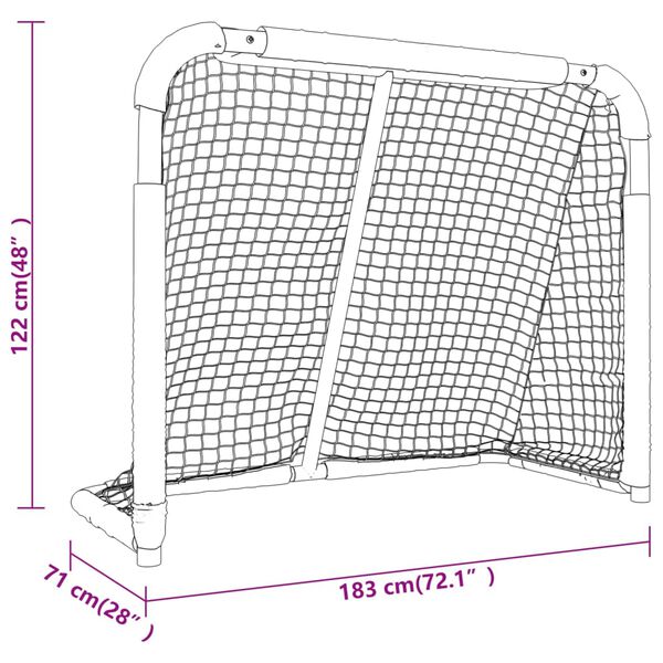 vidaXL Hockey Goal Red and White 183x71x122 cm Polyester