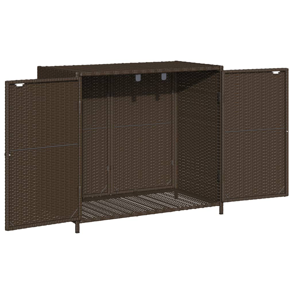 vidaXL Garden Storage Cabinet Brown 83x45x76 cm Poly Rattan