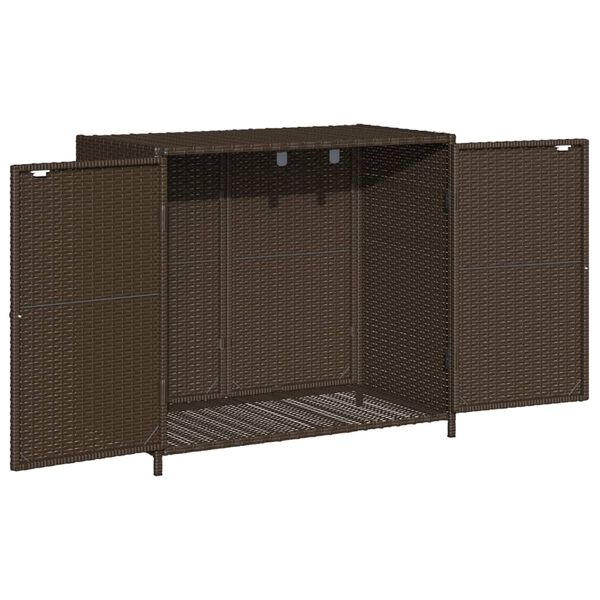 vidaXL Garden Storage Cabinet Brown 83x45x76 cm Poly Rattan