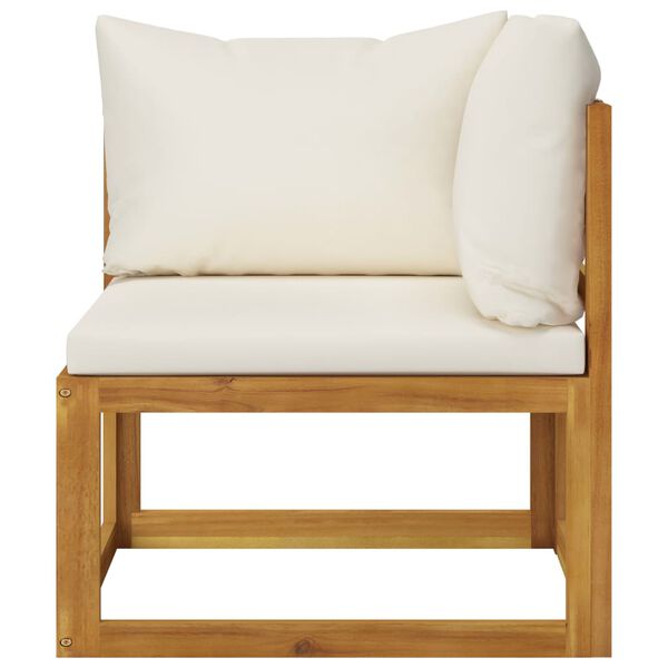 vidaXL 9 Piece Garden Lounge Set with Cushion Cream Solid Acacia Wood