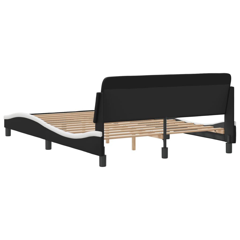 vidaXL Bed Frame without Mattress Black and White 137x187 cm Double Faux Leather