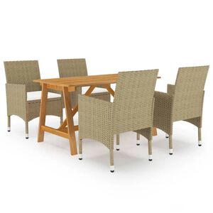 vidaXL 5 Piece Garden Dining Set Beige