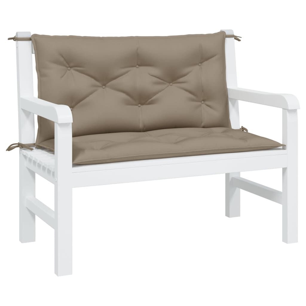 vidaXL Garden Bench Cushions 2 pcs Taupe 100x50x7 cm Oxford Fabric