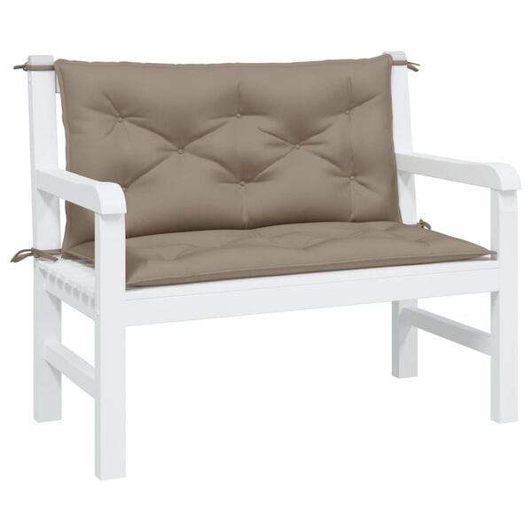 vidaXL Garden Bench Cushions 2 pcs Taupe 100x50x7 cm Oxford Fabric