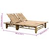 vidaXL 2-Person Sun Lounger with Cushions Bamboo