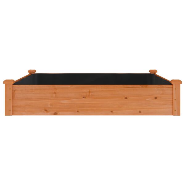 vidaXL Garden Raised Bed with Liner Brown 120x120x25 cm Solid Wood Fir