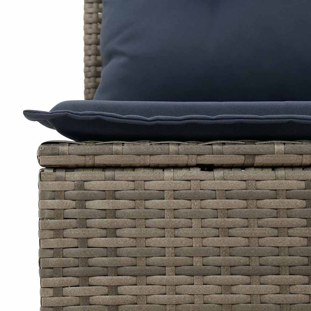 vidaXL 2 Piece Garden Sofa Set with Cushions Grey Poly Rattan Acacia