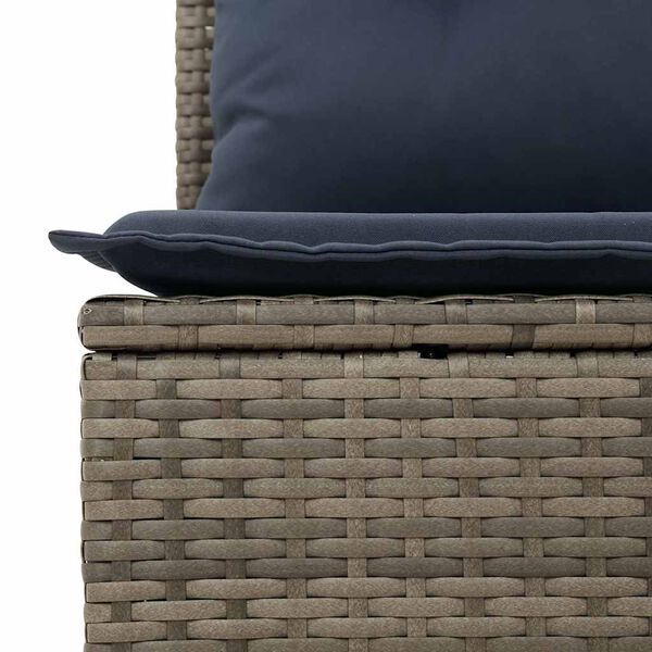 vidaXL 2 Piece Garden Sofa Set with Cushions Grey Poly Rattan Acacia