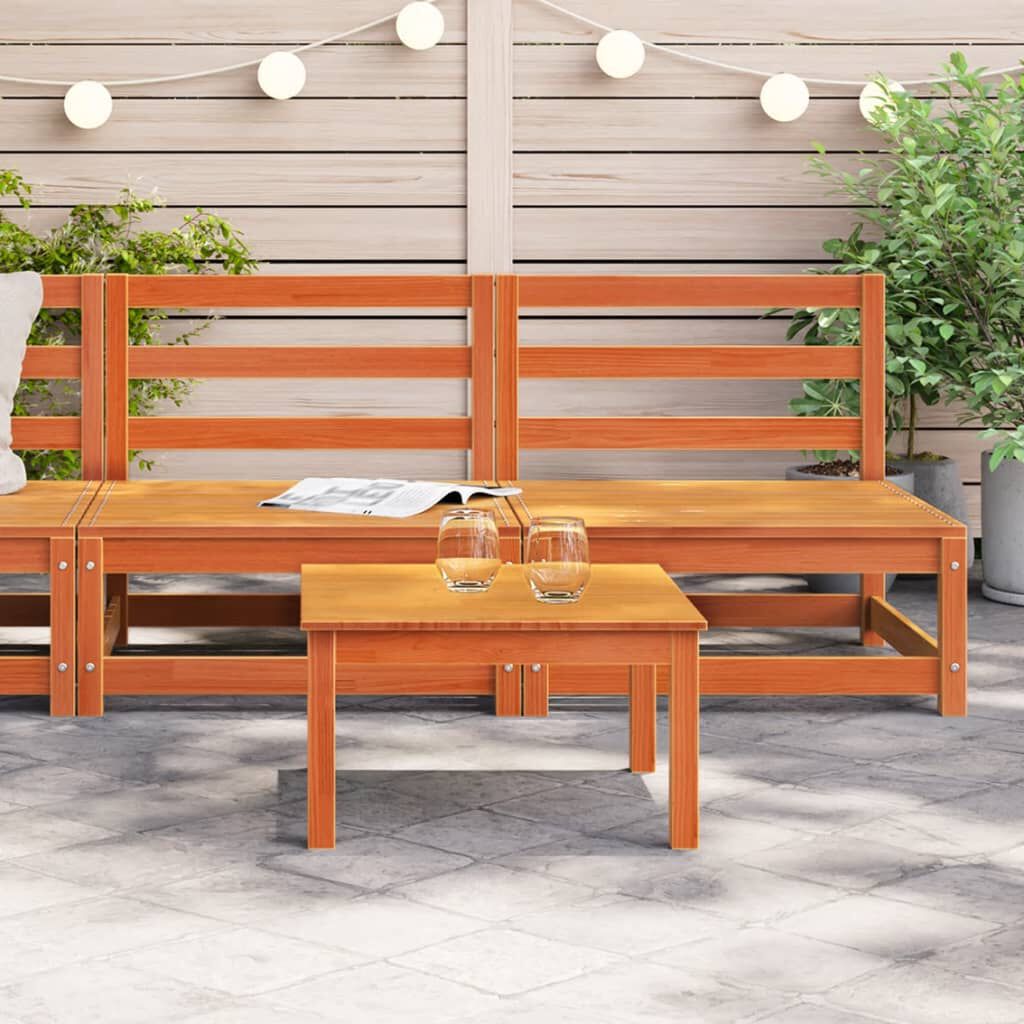 vidaXL Garden Sofas Armless 2 pcs Wax Brown 70x70x67 cm Solid Wood Pine