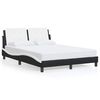 vidaXL Bed Frame without Mattress "Zadar" Black and White 137x190 cm Faux Leather