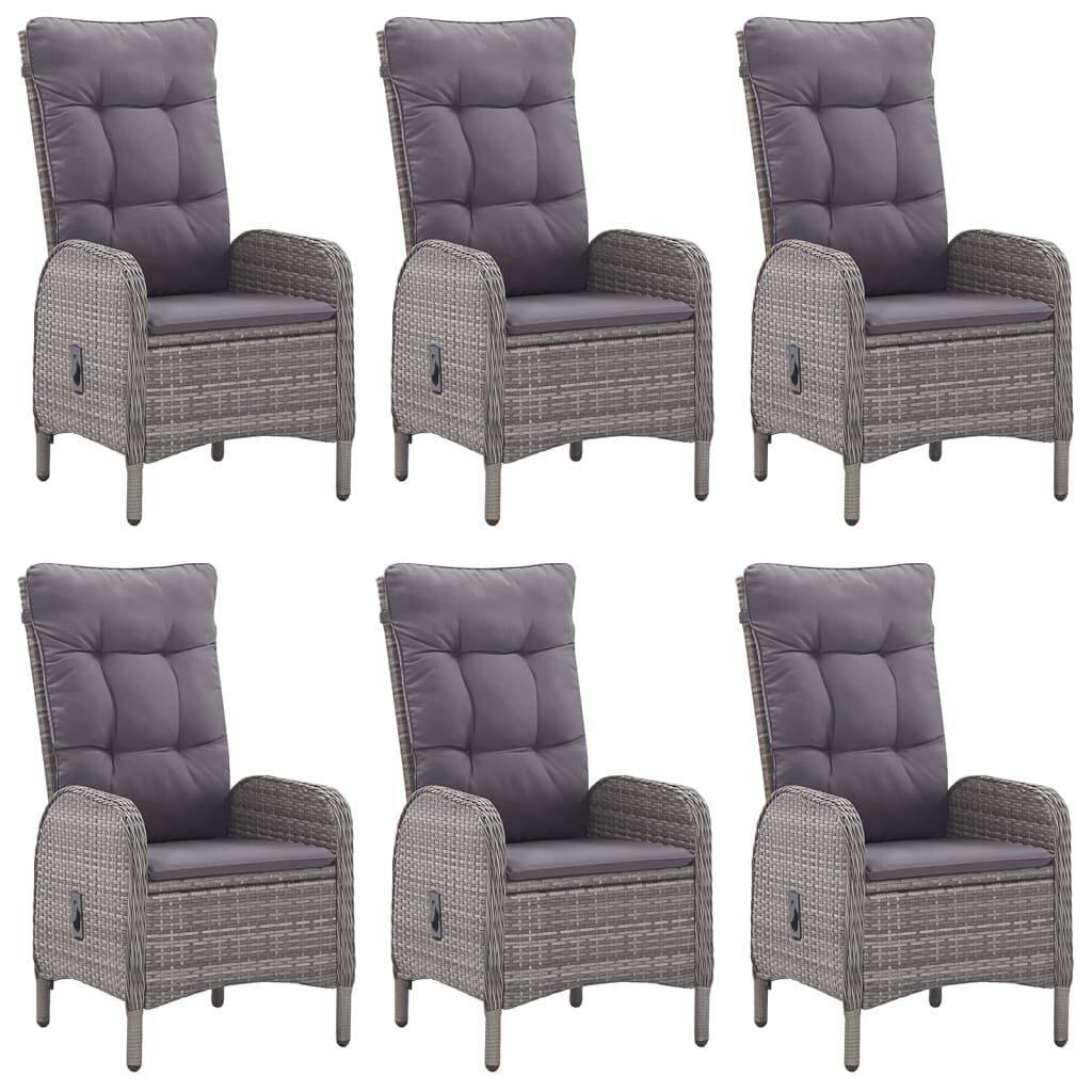 vidaXL 7 Piece Garden Dining Set Grey