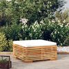vidaXL Garden Footrest with Cream Cushion Solid Wood Teak