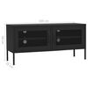 vidaXL TV Cabinet Black 105x35x50 cm Steel