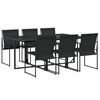 vidaXL 7 Piece Garden Dining Set Black Textilene