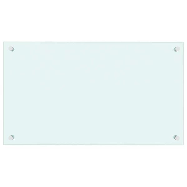 vidaXL Kitchen Backsplash White 70 x 40 cm Tempered Glass