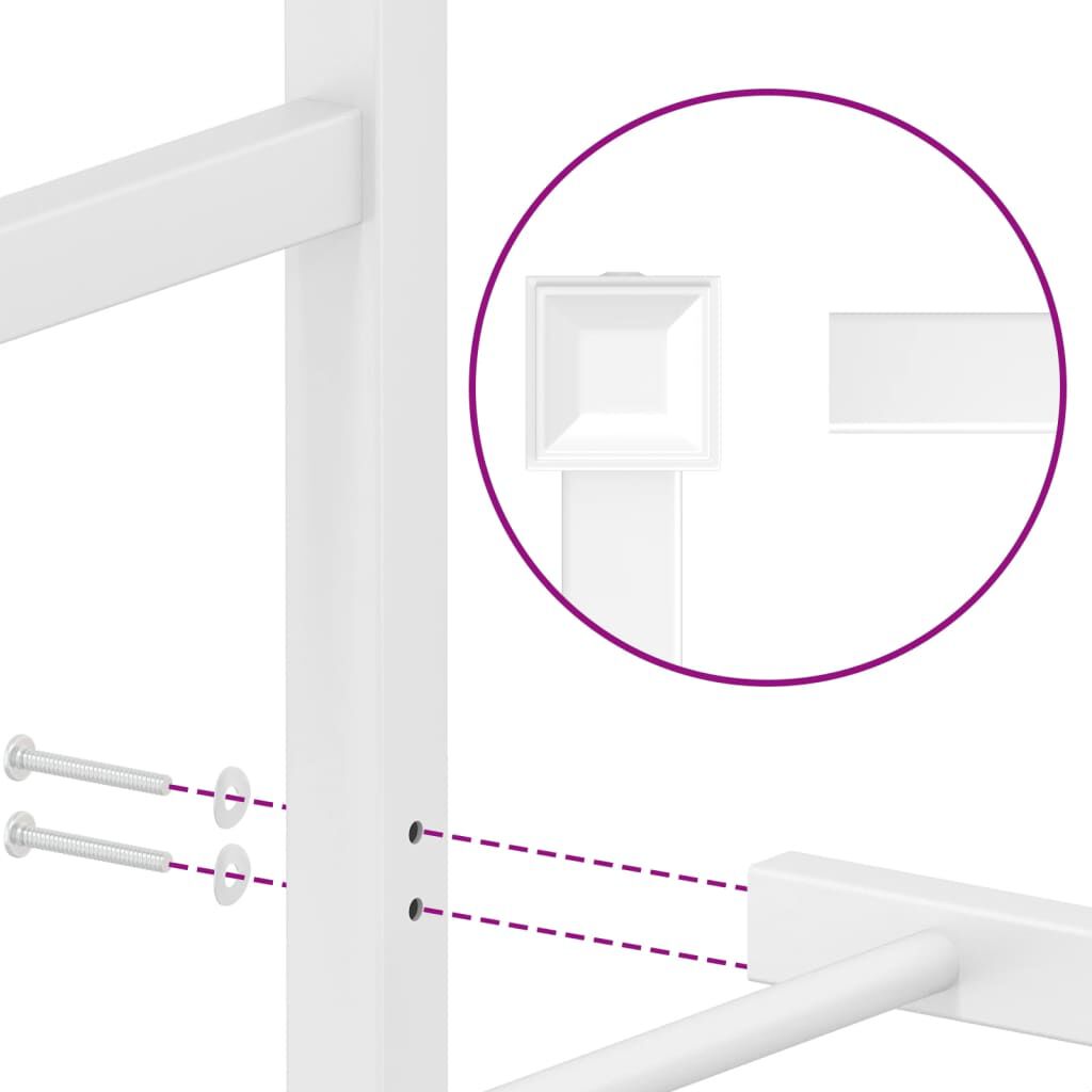 vidaXL Metal Bed Frame without Mattress with Footboard White 150x200cm