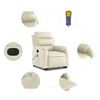 vidaXL Electric Stand up Massage Recliner Chair Cream Faux Leather