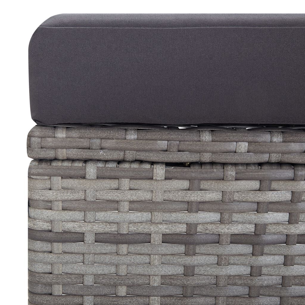 vidaXL Reclining Garden Chair with Cushions Poly Rattan Grey