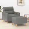 vidaXL Sofa Chair with Footstool Dark Grey 60 cm Fabric