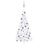 vidaXL Artificial Half Pre-lit Christmas Tree with Ball Set White 180 cm