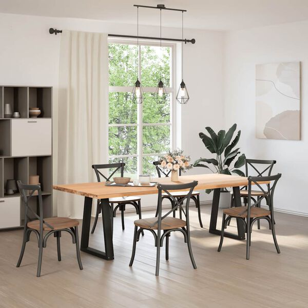 vidaXL Dining Table Legs V-Shape 2 pcs Black 50x(72-73.3) cm Steel