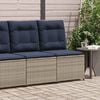 vidaXL Reclining Garden Sofa with Cushions Grey Poly Rattan