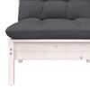 vidaXL Garden Middle Sofa with Cushions White Solid Pinewood