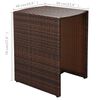 vidaXL 3 Piece Bistro Set with Cushions Poly Rattan Brown