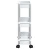vidaXL 3-Tier Storage Trolley Silver and White Aluminium