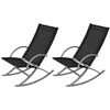 vidaXL Garden Rocking Chairs 2 pcs Steel and Textilene Black