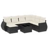 vidaXL 8 Piece Garden Sofa Set with Cushions Black Poly Rattan