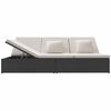 vidaXL Convertible Sun Bed with Cushions Poly Rattan Black