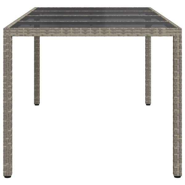 vidaXL Garden Dining Table Grey 190 x 90 x 75 cm Poly Rattan