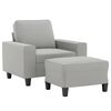 vidaXL Sofa Chair with Footstool Light Grey 60 cm Microfibre Fabric