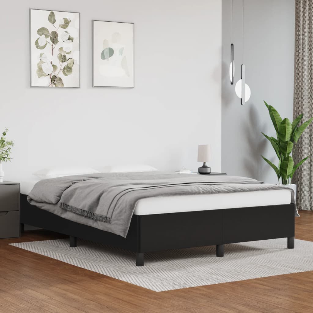 vidaXL Bed Frame without Mattress Black 137x187 cm Double Faux Leather