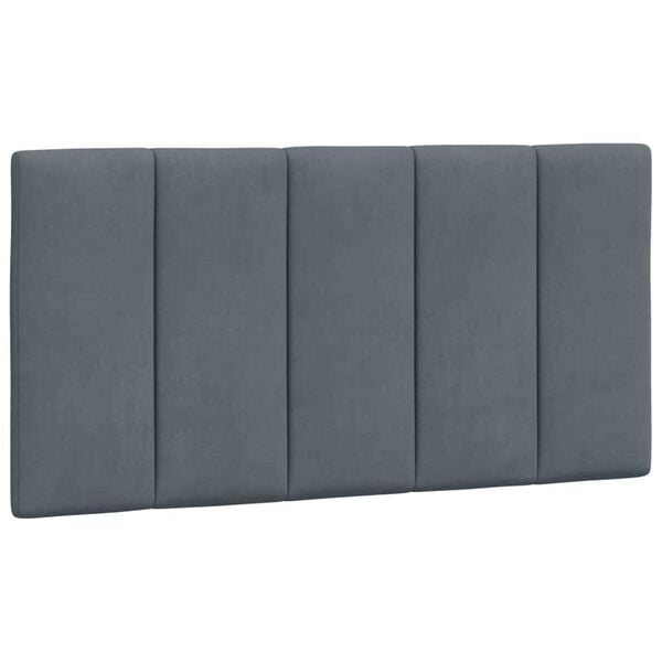 vidaXL Bed Frame with LED without Mattress "Hanko" Dark Grey 100x190 cm Velvet