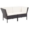 vidaXL 8 Piece Garden Lounge Set with Cushions Poly Rattan Black