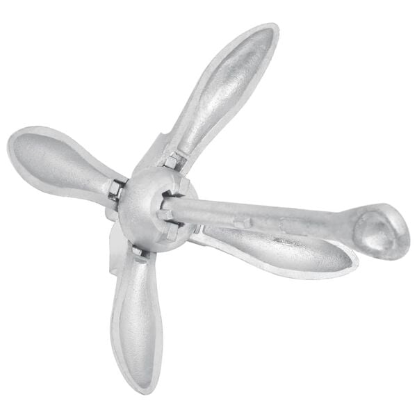 vidaXL Folding Anchor Silver 6 kg Hot Dip Galvanized Cast Iron
